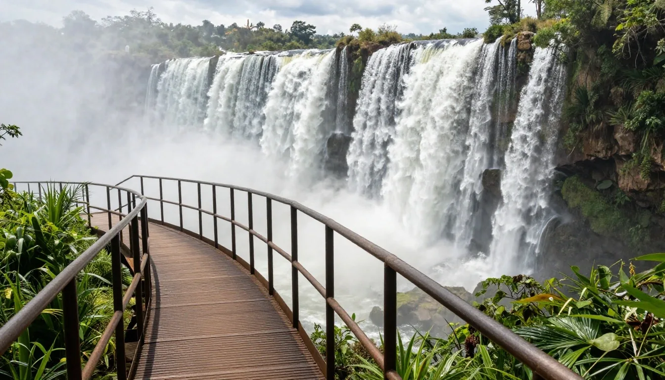 Pasarelas sobre la niebla de las Cataratas del Iguazú