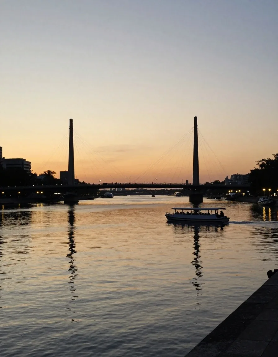 Embarque en Puerto Madero al atardecer